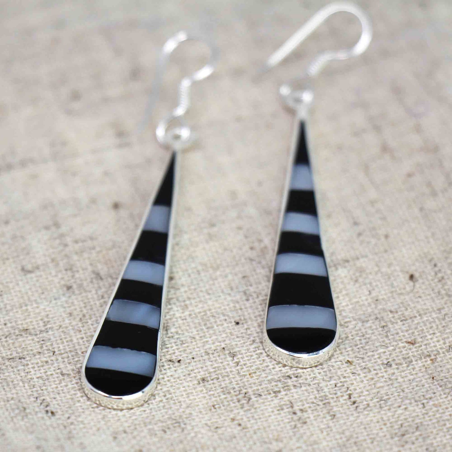 The Midnight Zebra Abalone Statement Earrings
