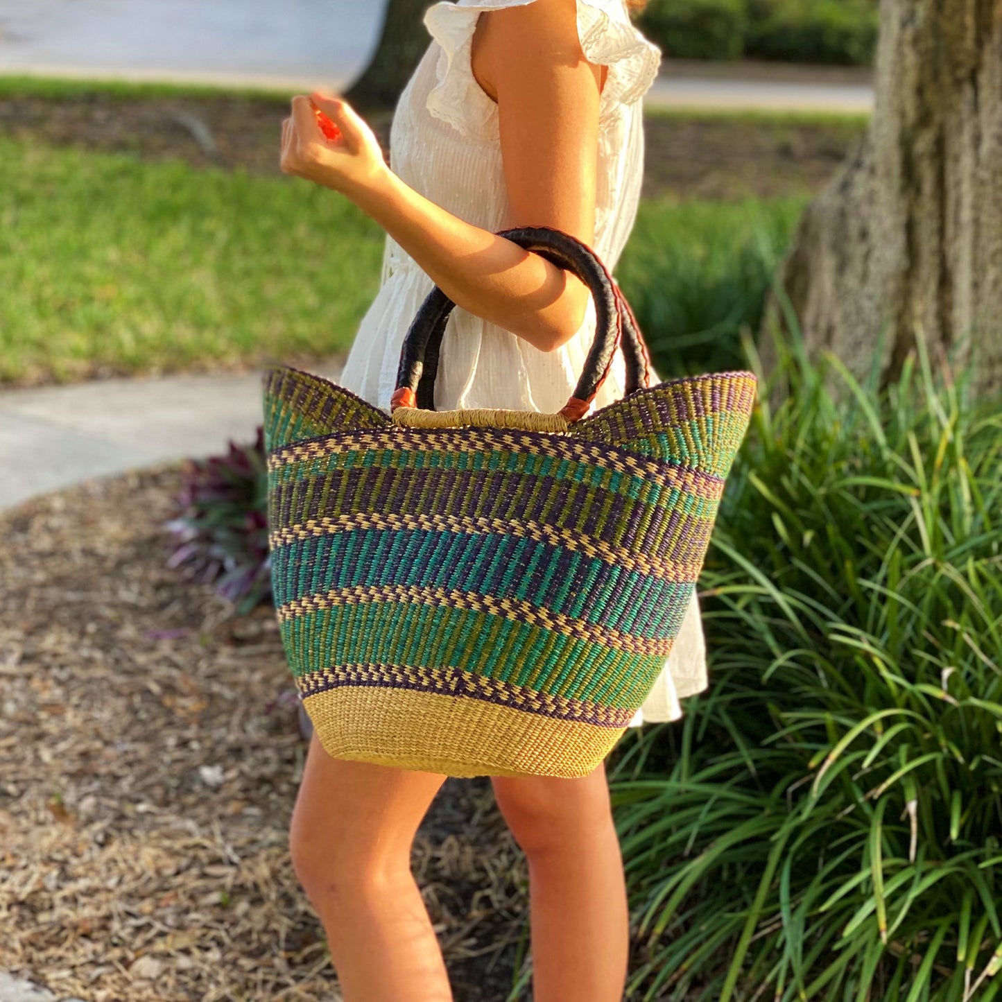 The Rainbow Harvest Market Basket Tote