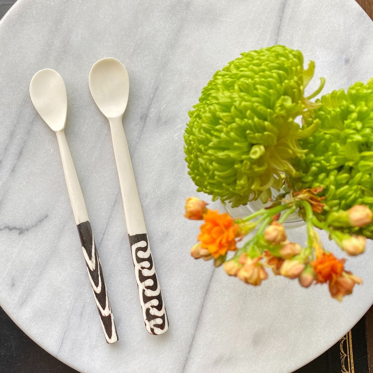 The Sahara Batik Bone Appetizer Spoon Duo