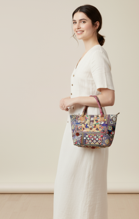 Banjara Market Embellished Cotton Shoulder Bag