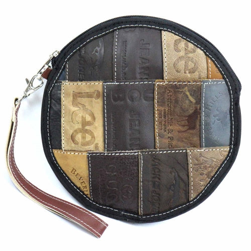 The Denim Patch Circle Wristlet