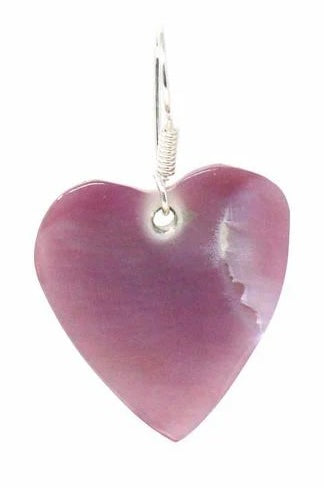 Peony Mother-of-Pearl Heart Earrings
