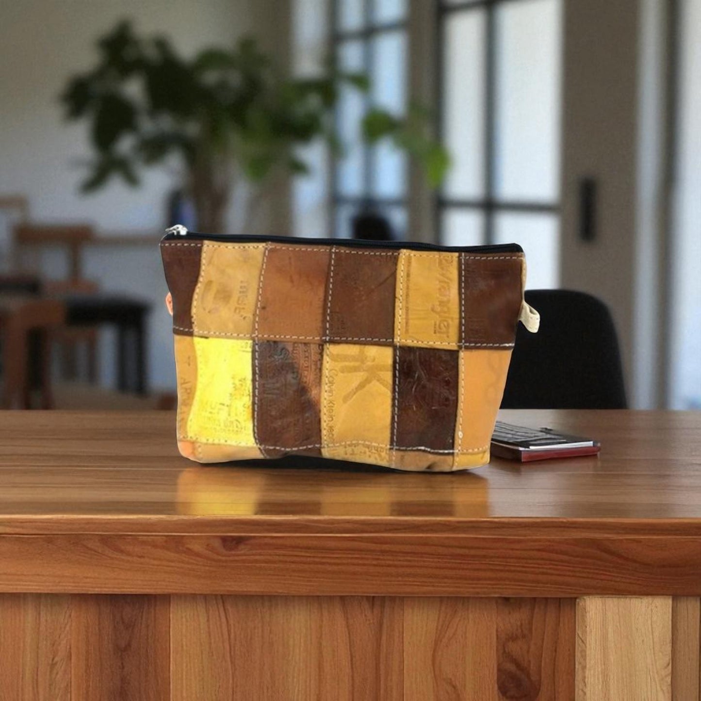 Upcycled Leather Label Pouch