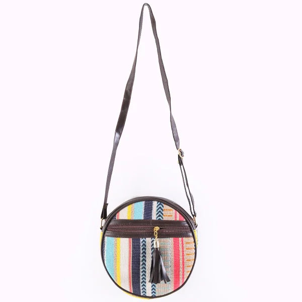 Flicker Jacquard Round Sling Bag - Multicolor