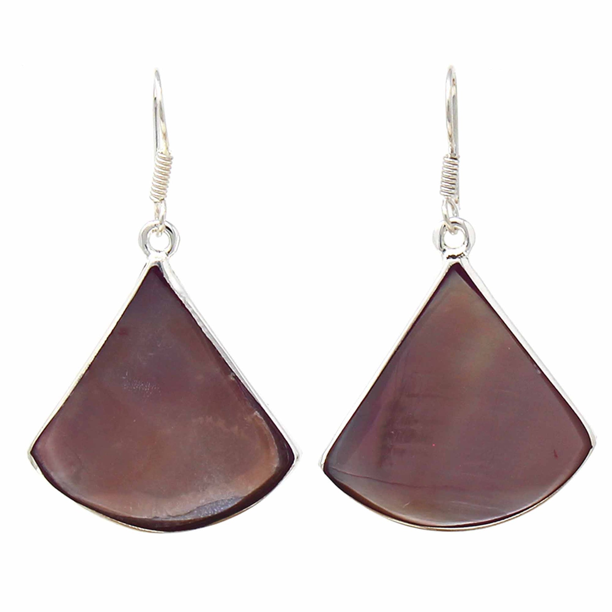 Image of Pink Clam Shell Fan Drop Earrings