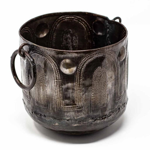 The Alcove Hammered Metal Container