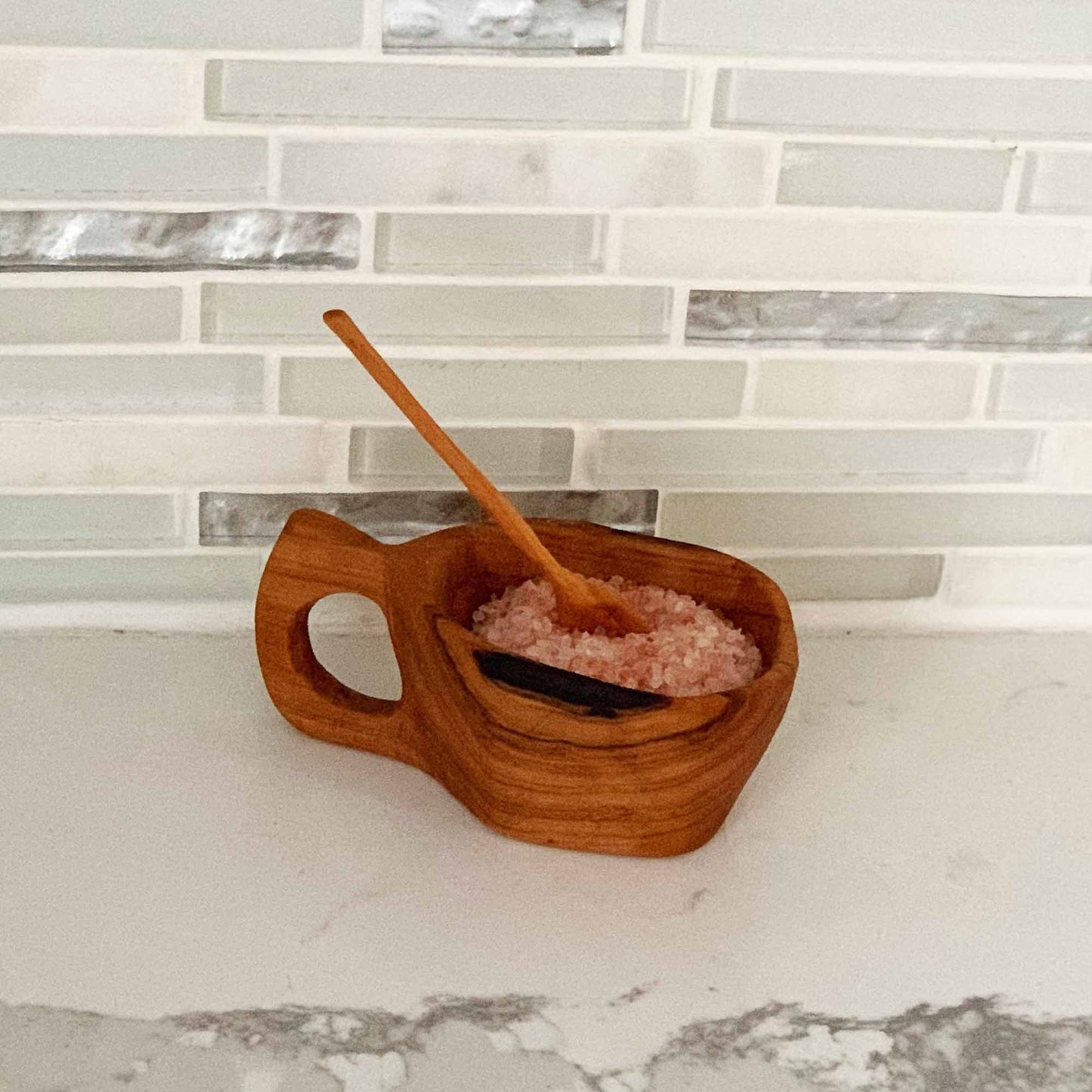 The Kahero Olive Wood Salt Keeper