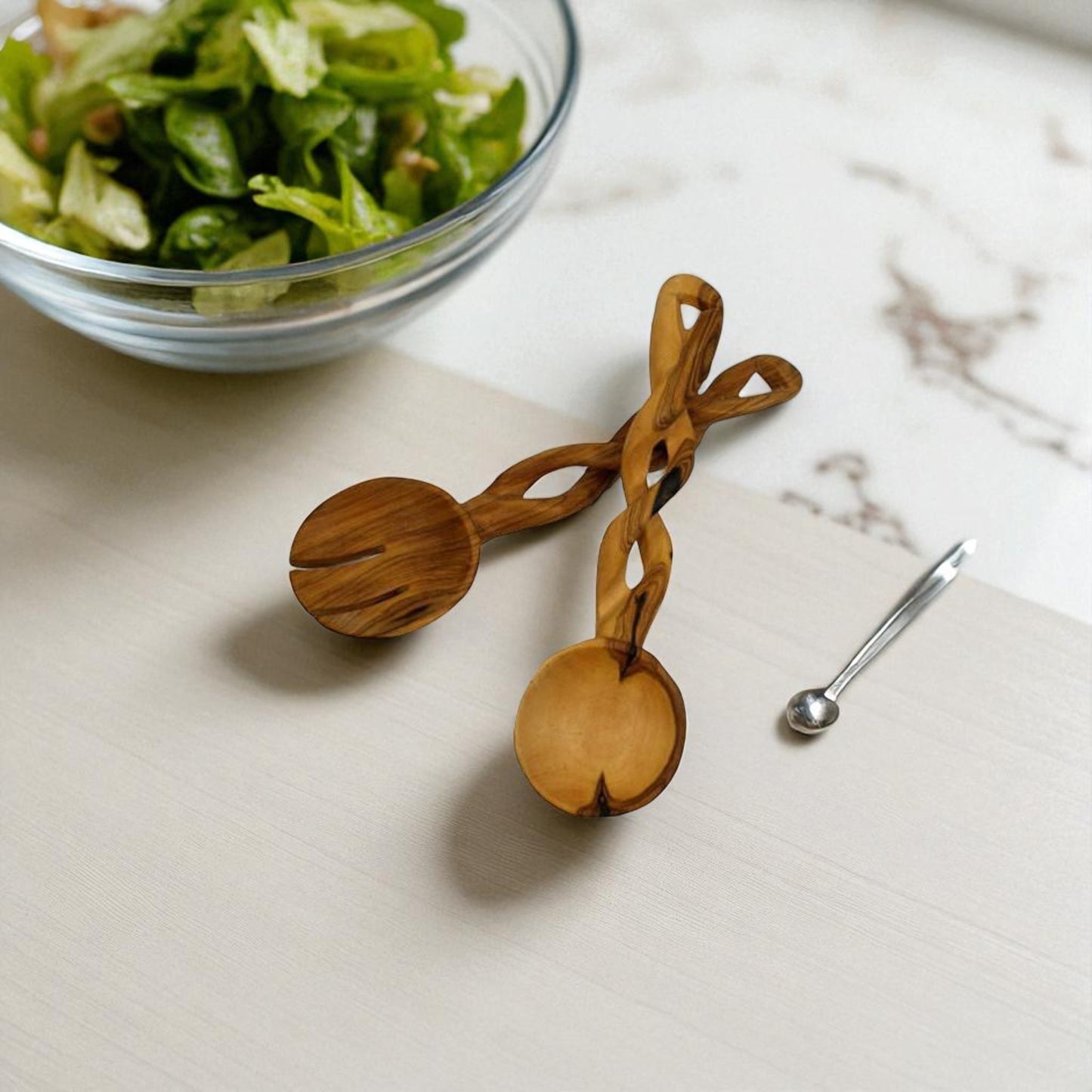 The Braided Handle Olive Wood Servers