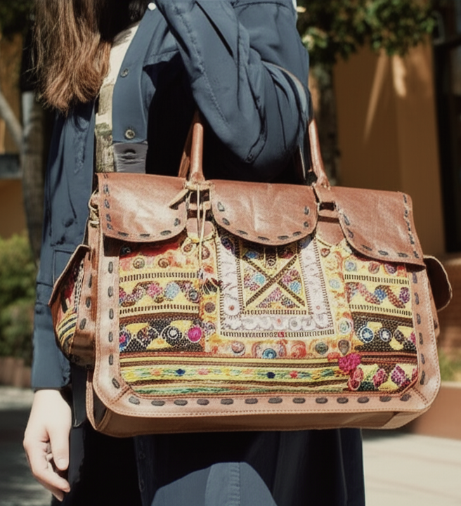 Nomad Archive Embroidered Leather Satchel