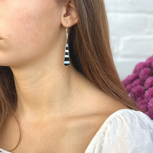 The Midnight Zebra Abalone Statement Earrings