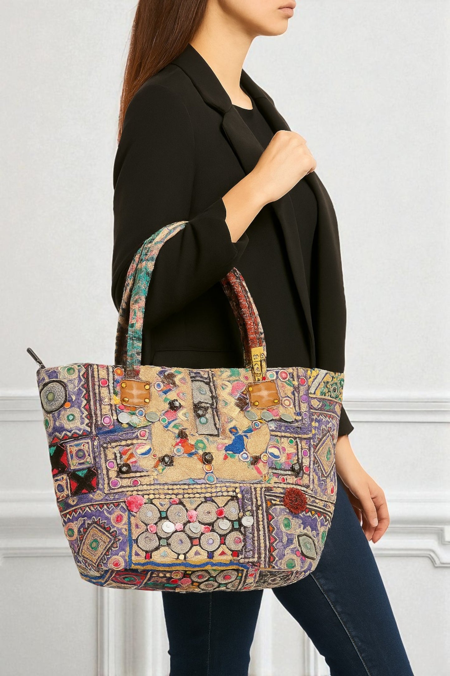 Banjara Market Embellished Cotton Shoulder Bag