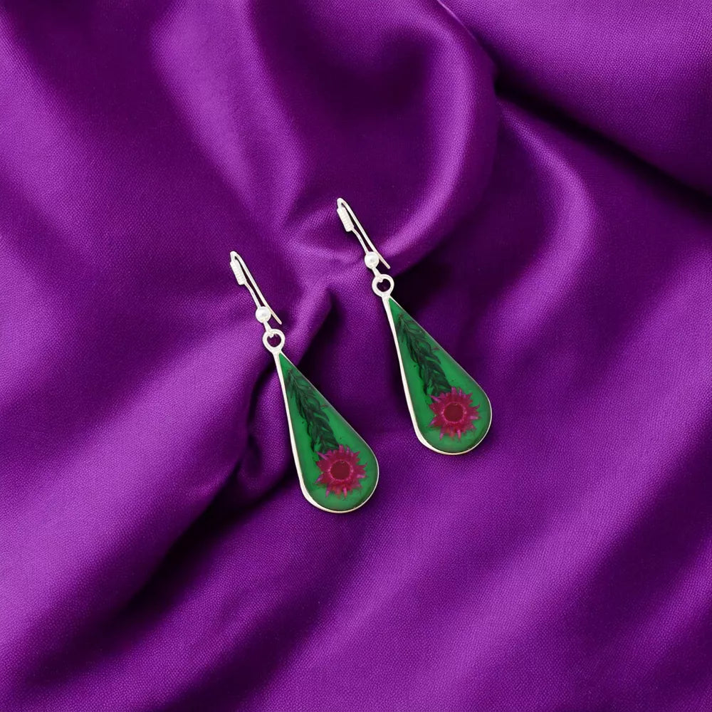 The Bloomdrop Pressed Flower Teardrop Earrings
