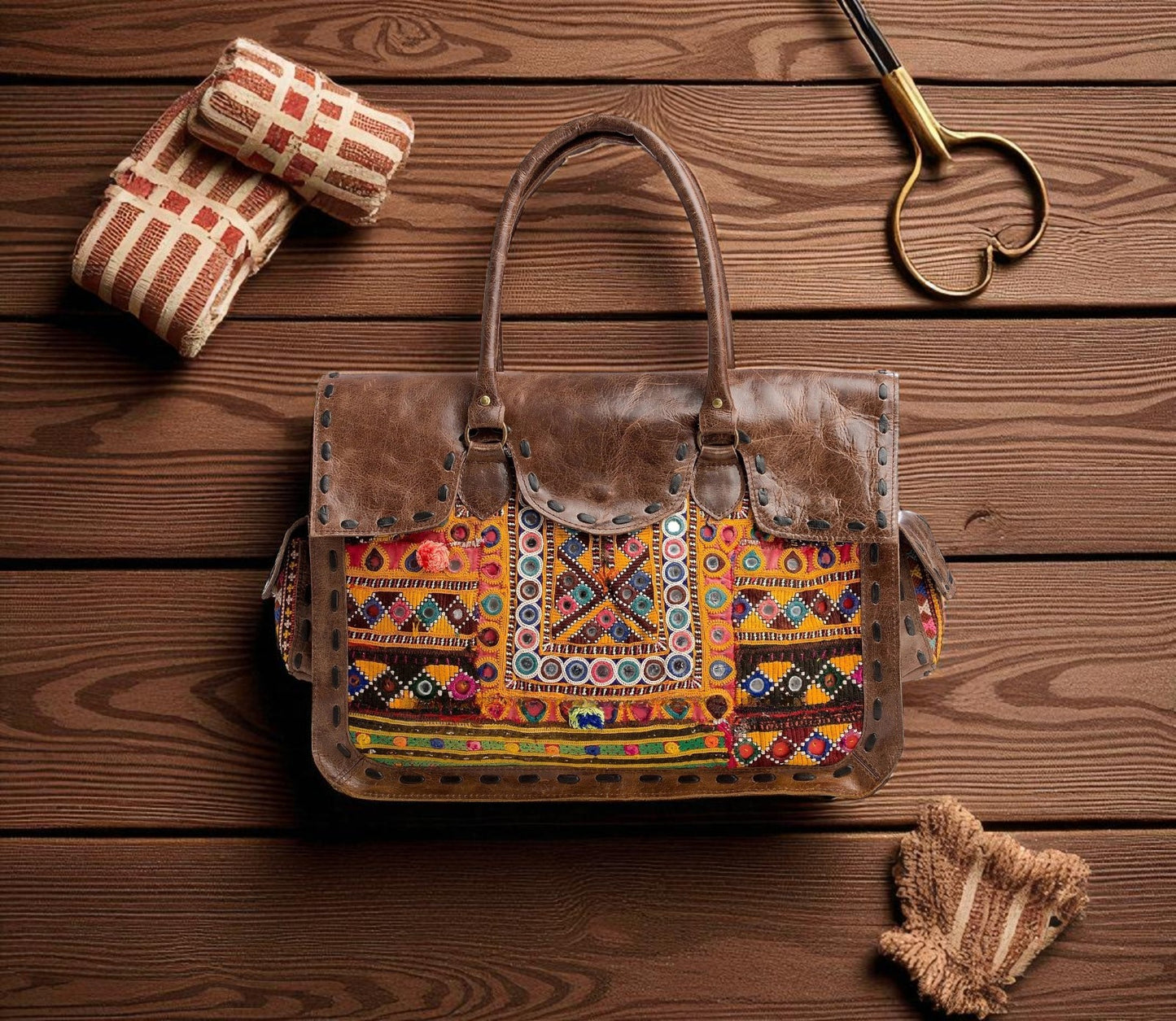 Nomad Archive Embroidered Leather Satchel