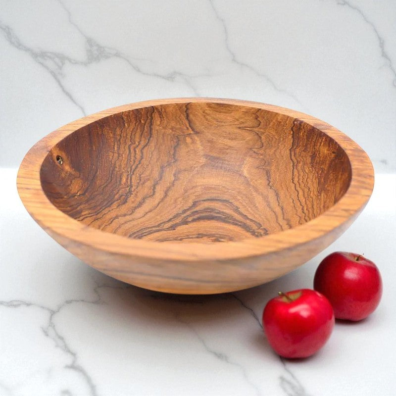 Kijani Wild Olive Wood Hand-carved Bowl – 8”