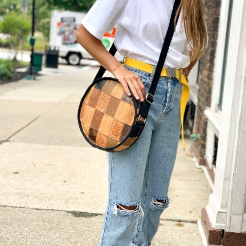 The Denim Patch Circle Crossbody
