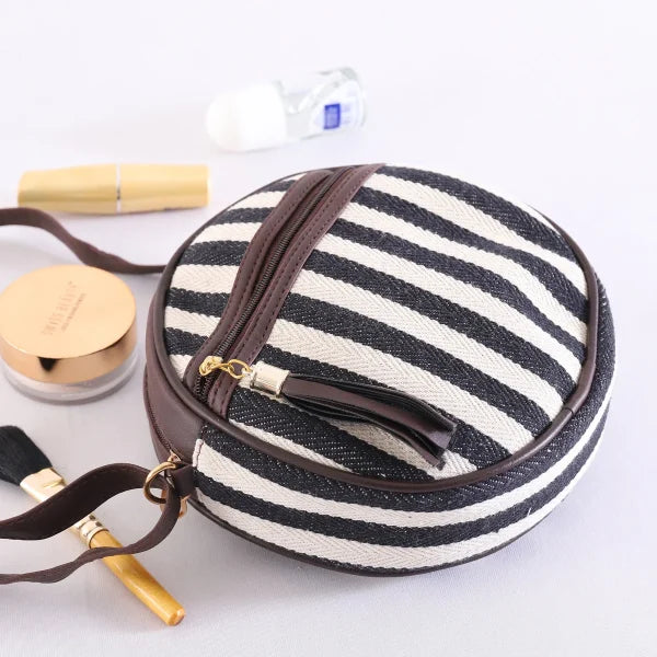 Flicker Jacquard Round Sling Bag - Stripes