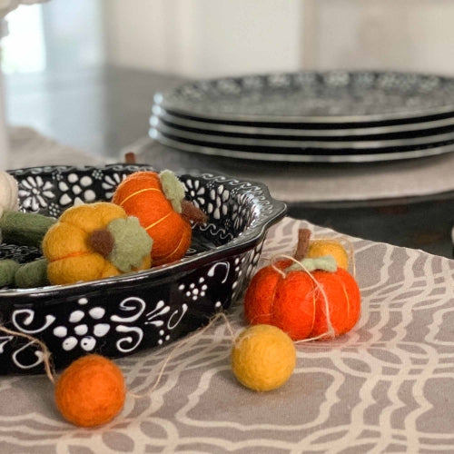 Image of Encantada Black & White Pottery Serving Dish (11.25”)