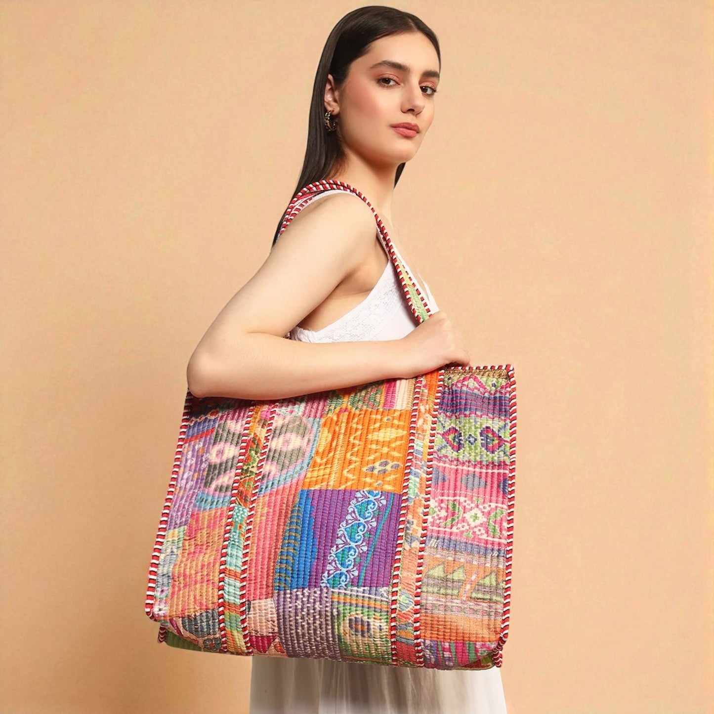 The Bazaar Patchwork Carryall Tote - Tropical